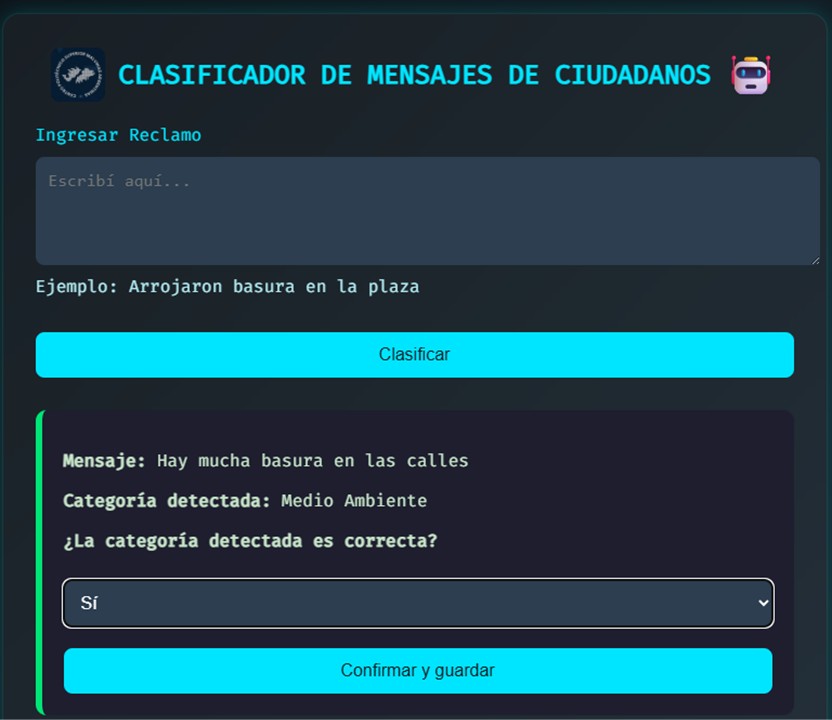 Clasificación automática de reclamos ciudadanos mediante NLP