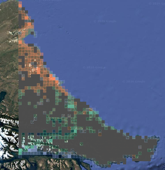 Mapa de áreas con alto potencial para observación de aves